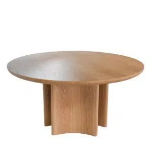 Myra 1.5m Natural Wood Round Dining Table Space-Saving Pedestal Base