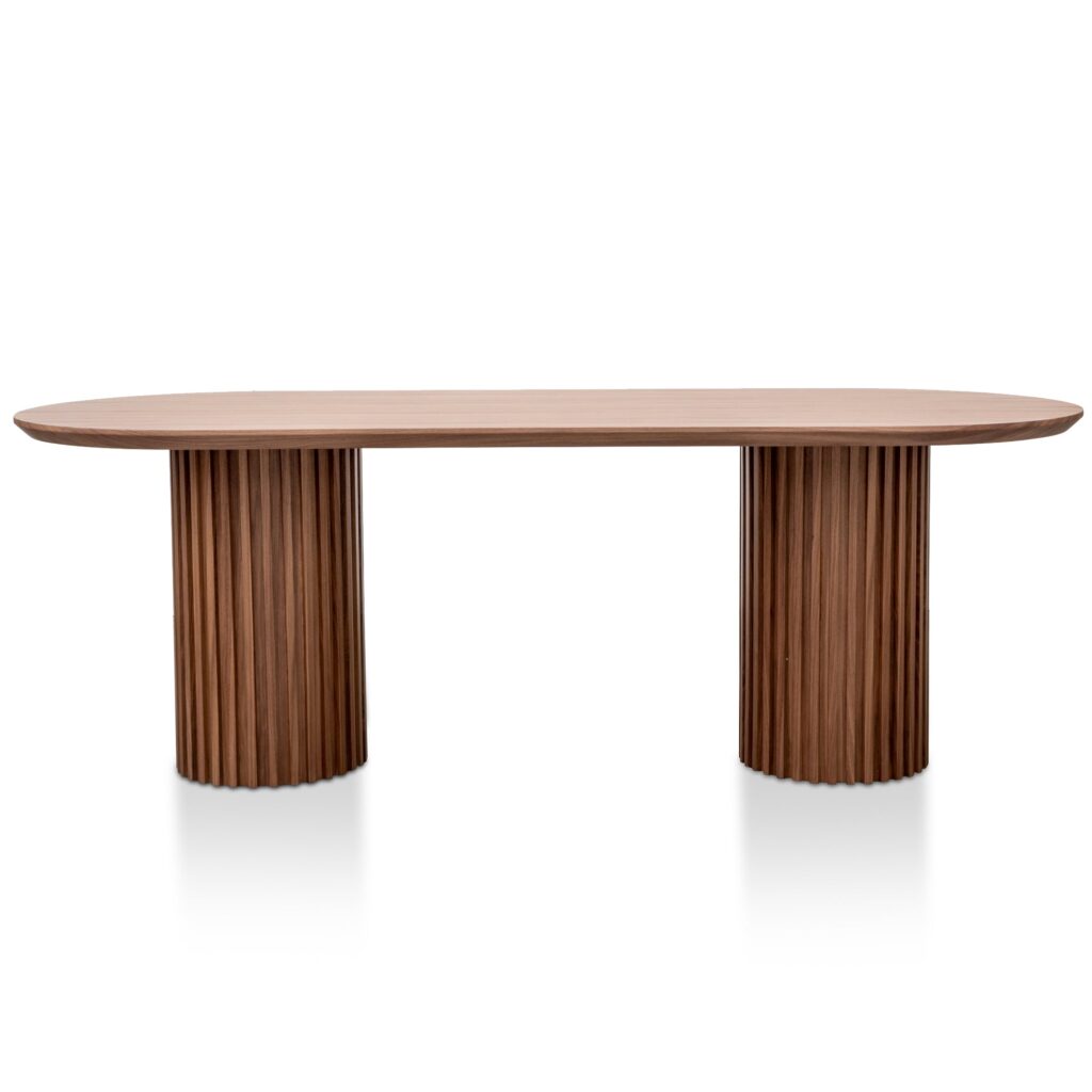 Walnut Wood Dining Table 2.5m Length Elegant Design