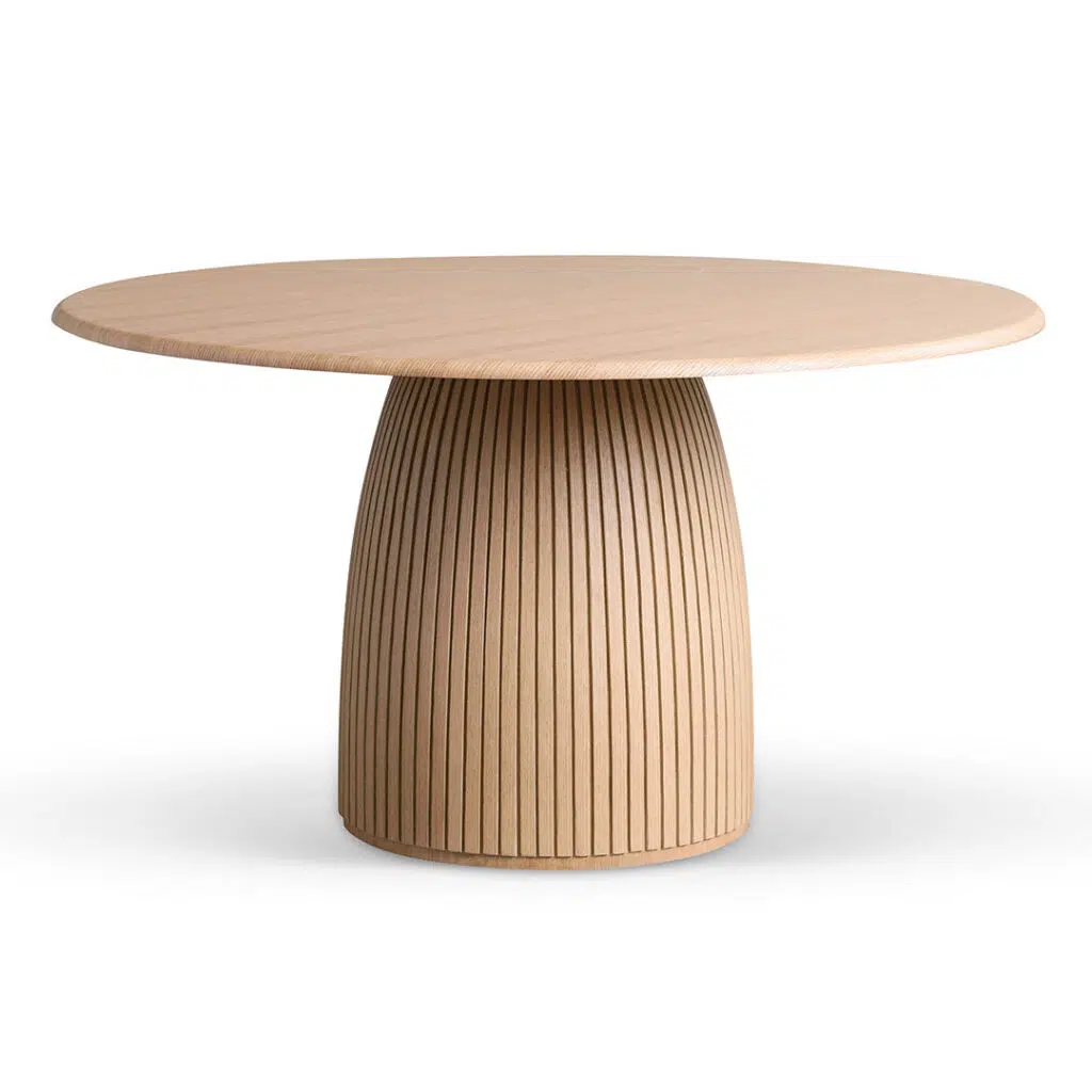 Natural Wood Round Dining Table 1.4m - Modern Design
