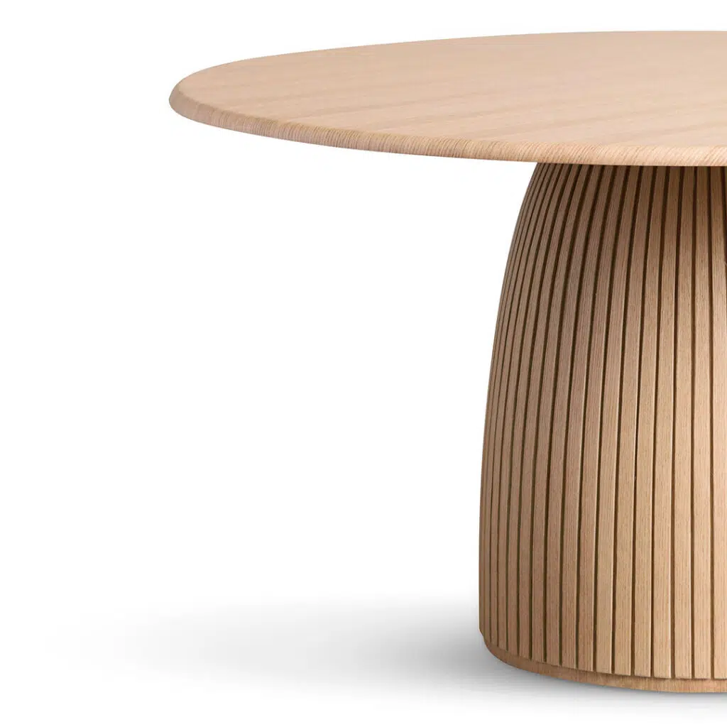 Kiri Round Dining Table Natural Wood Grain Modern Design
