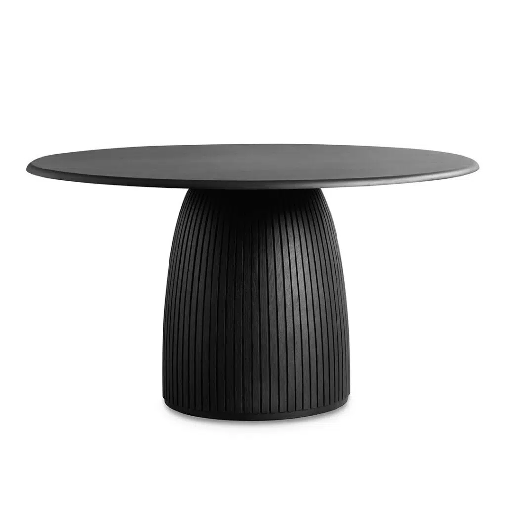 Vexo 1.4m Black Round Dining Table Modern Design