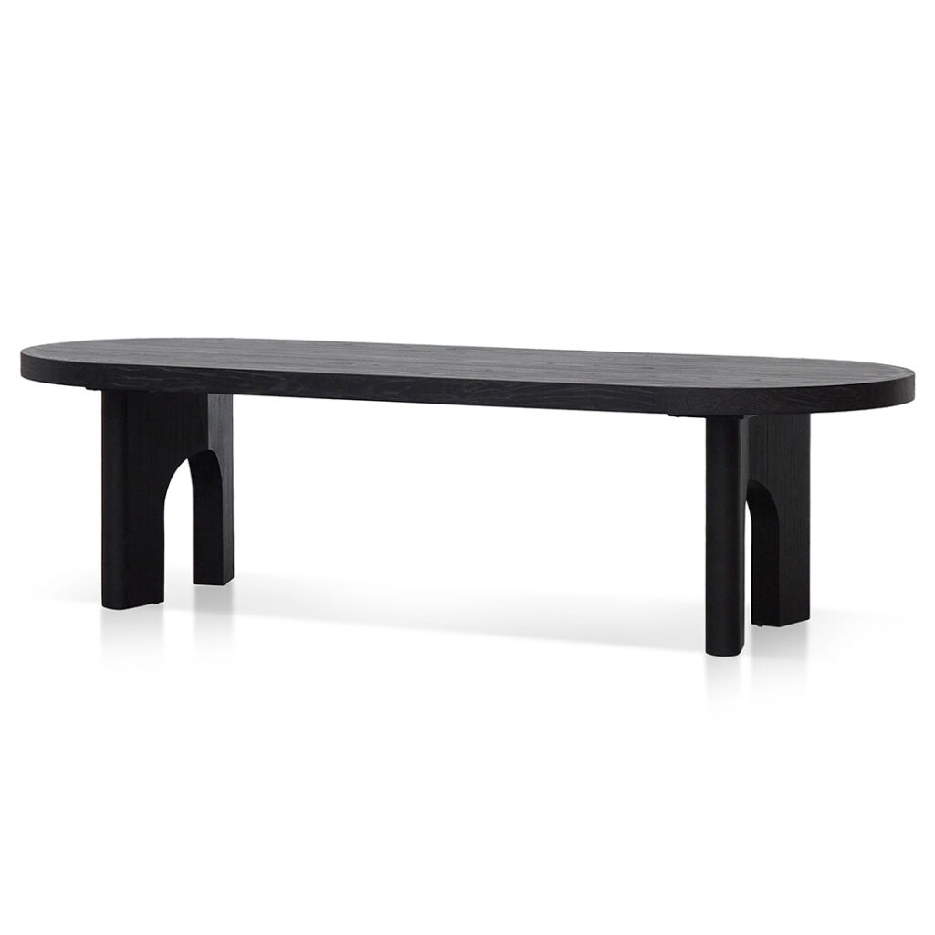 Avric 2.8m Black Oval Dining Table – Elm Wood