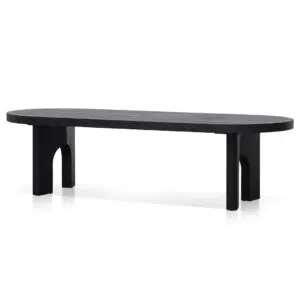 Avric 2.8m Black Oval Dining Table – Elm Wood