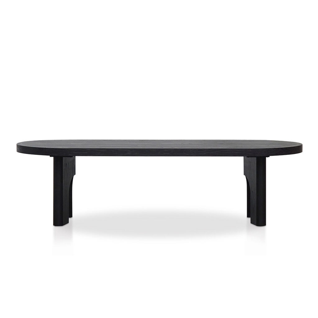 Avric 2.8m Black Oval Modern Dining Table