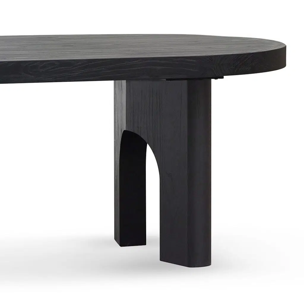 Avric 2.8m Black Oval Dining Table Modern Design
