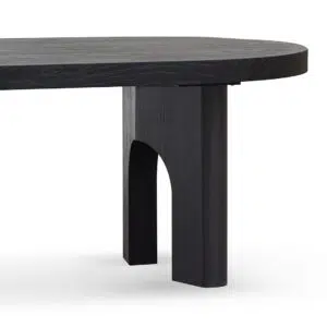 Avric 2.8m Black Oval Dining Table Modern Design