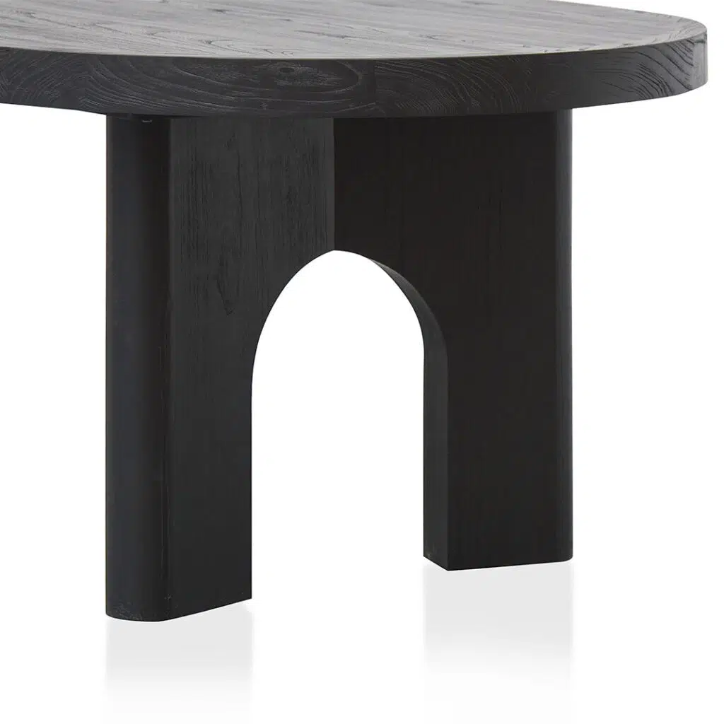 Avric 2.8m Black Oval Dining Table with Sculptural Design