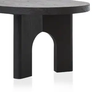 Avric 2.8m Black Oval Dining Table with Sculptural Design