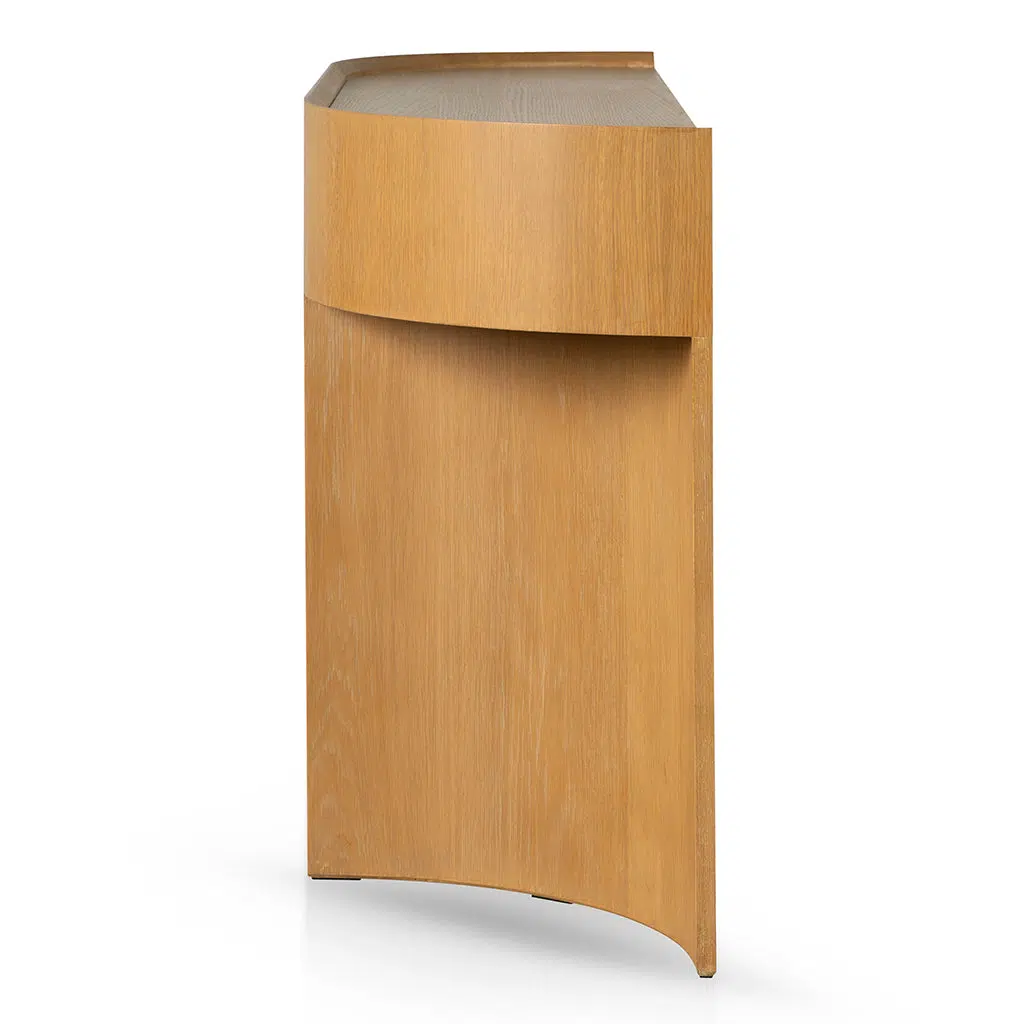 Noryn 1.5m Dusty Oak Console Table with Curved Design