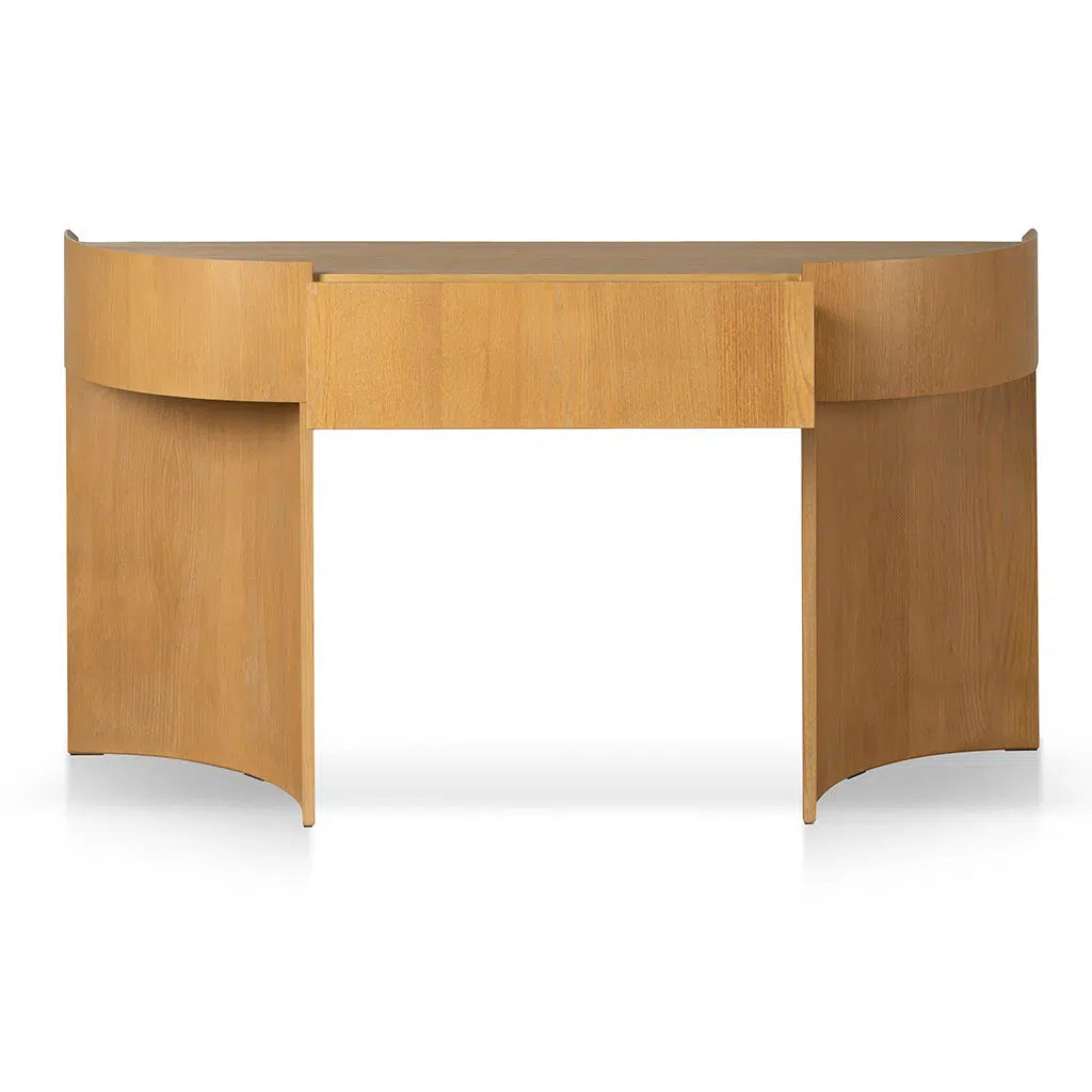 Noryn 1.5m Console Table Dusty Oak Curved Modern
