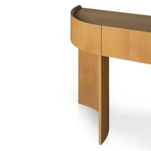 Dusty Oak Curved Console Table Modern Design
