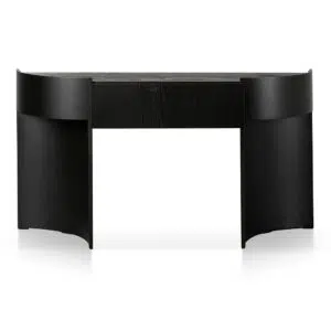 Noryn 1.5m Console Table – Textured Espresso Black Hidden Drawer