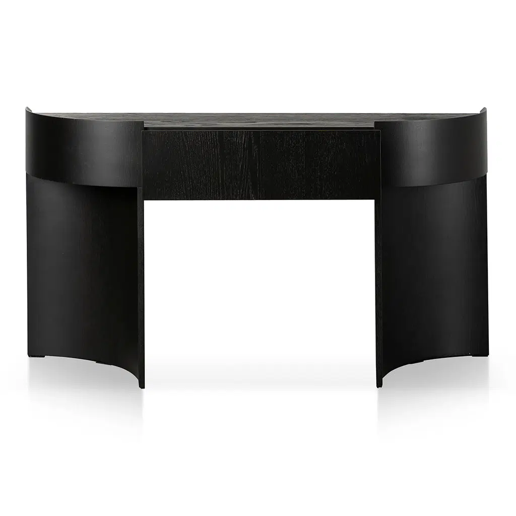 Noryn 1.5m Console Table – Textured Espresso Black Hidden Drawer