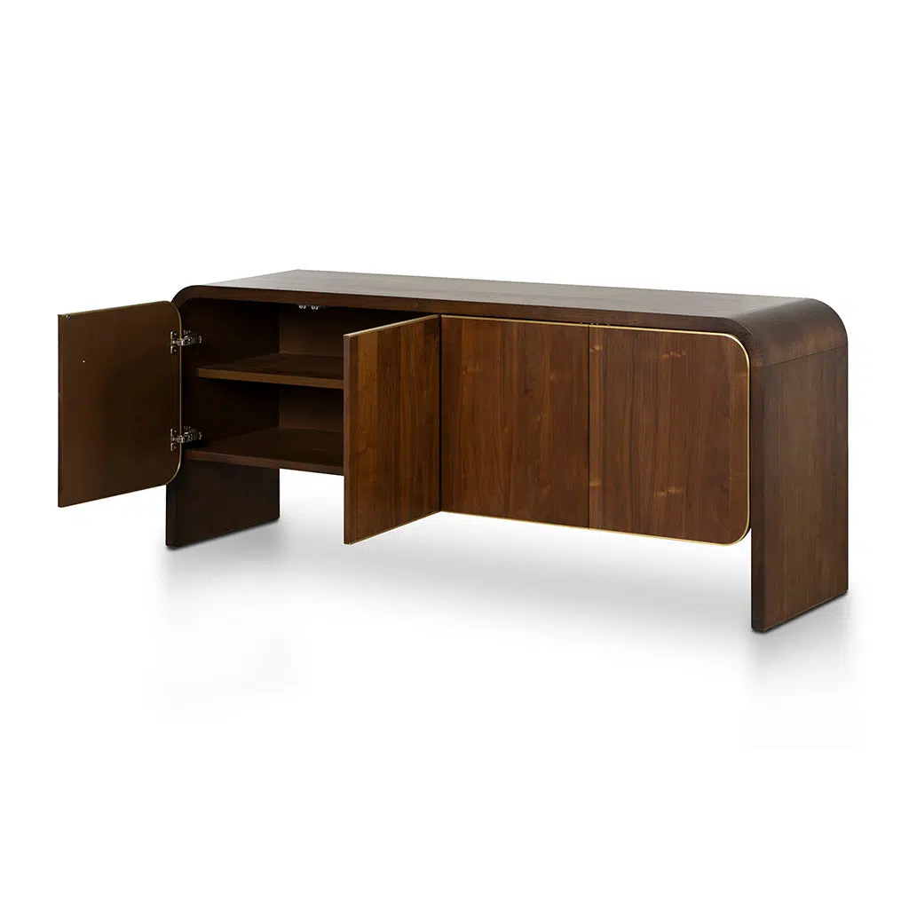 Taven 2m Buffet Unit - Walnut Veneer Storage with Elegant Design & Durable Matte Finish