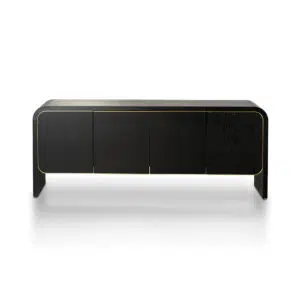 Vylan 2m Buffet Unit - Textured Espresso Black Walnut Veneer Modern Storage Solution