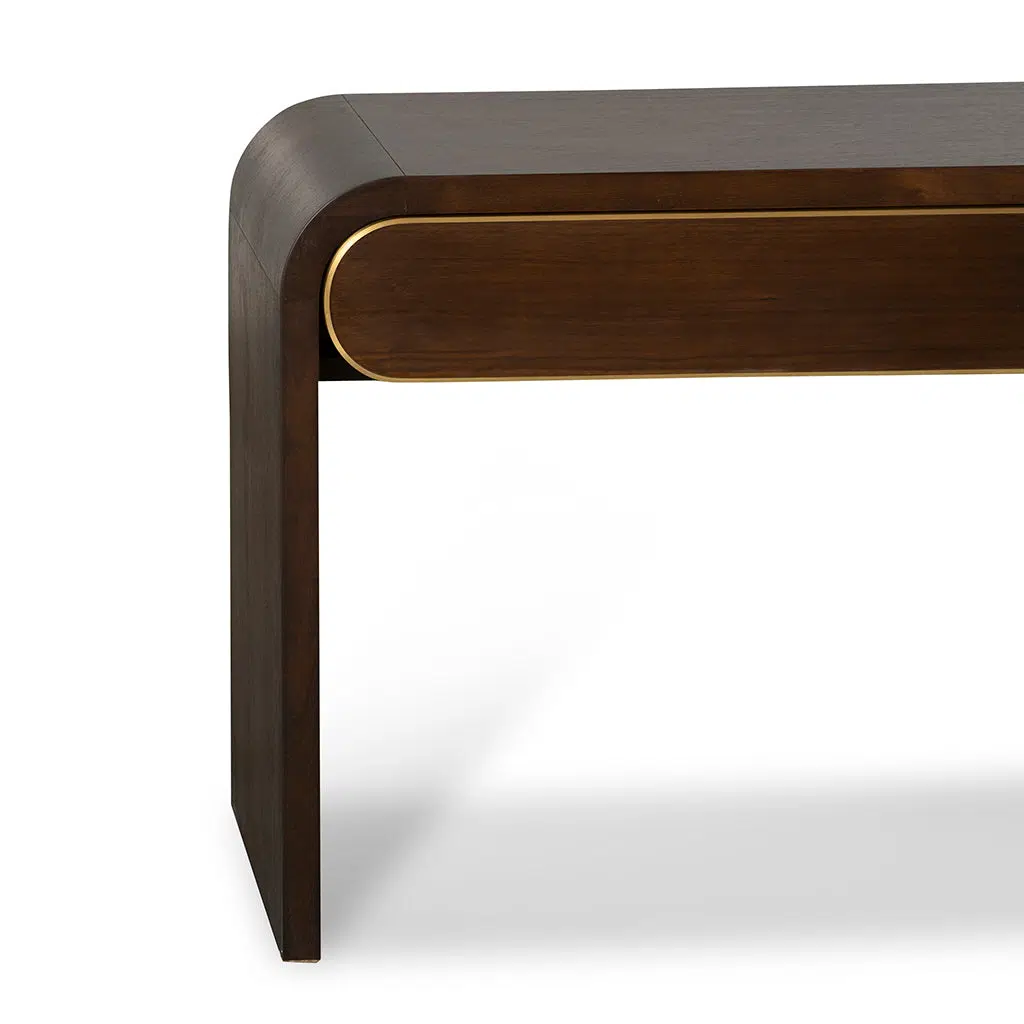Wyra 1.5m Console Table - Walnut Engineered Wood & Storage
