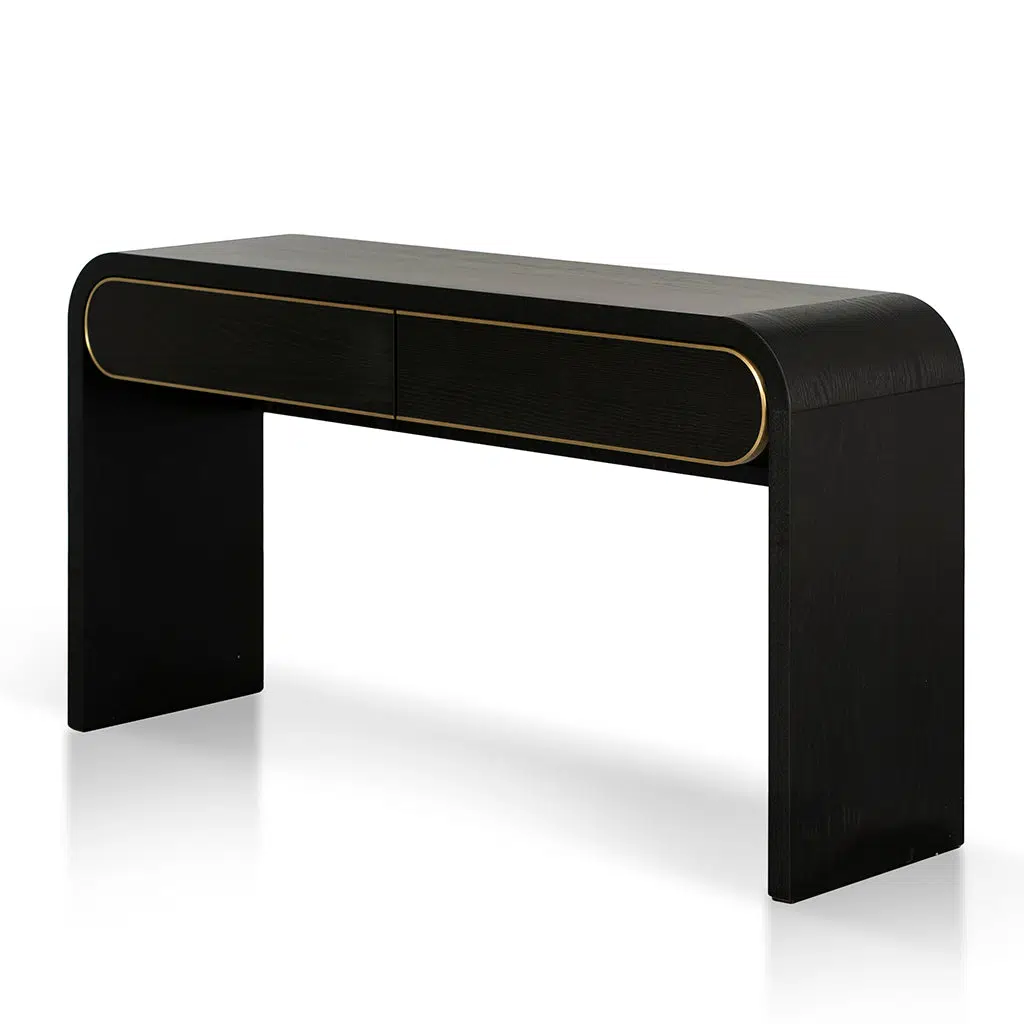 Ziven 1.5m Console Table – Textured Espresso Black Modern Design Durable Storage