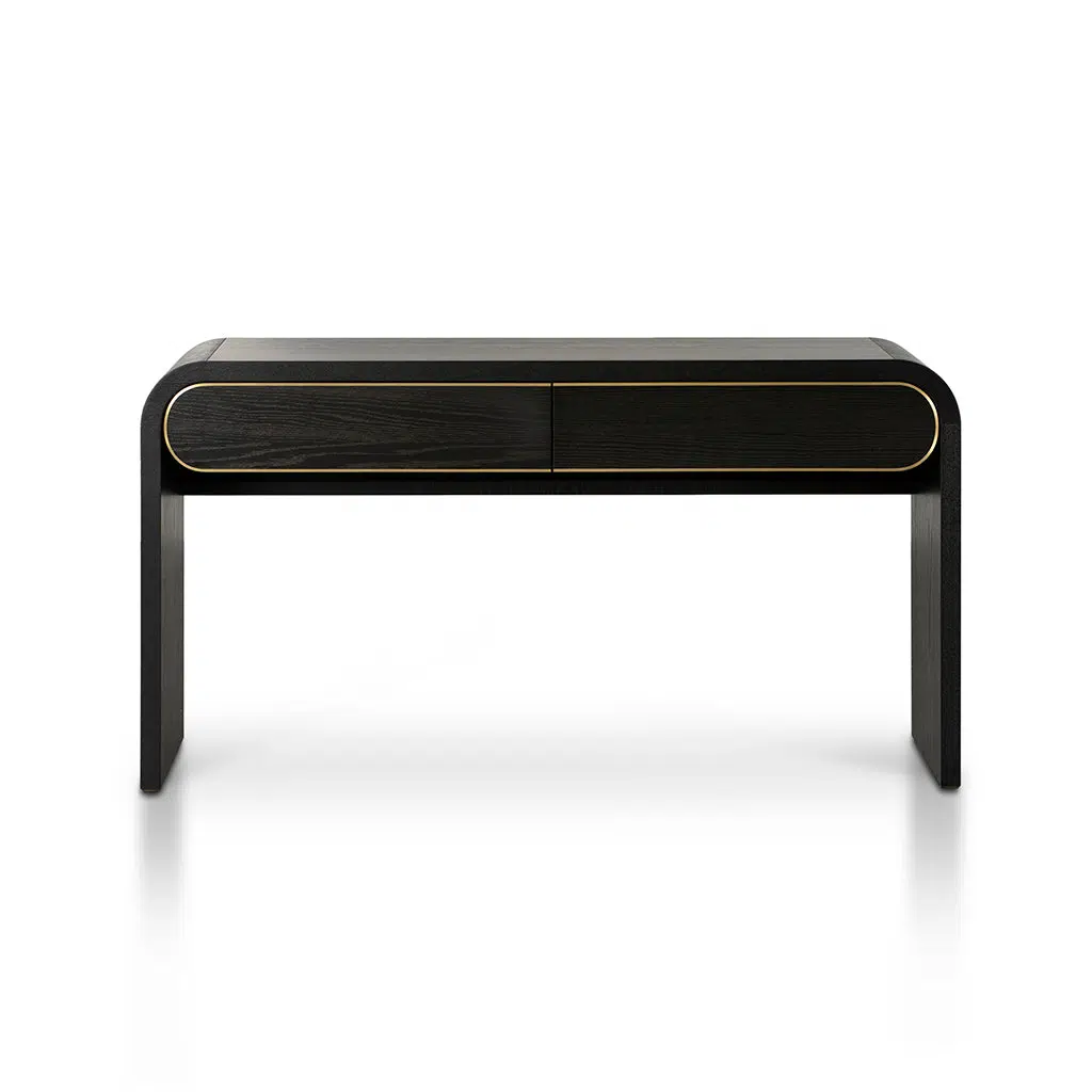 Ziven 1.5m Console Table Textured Espresso Black Modern Design