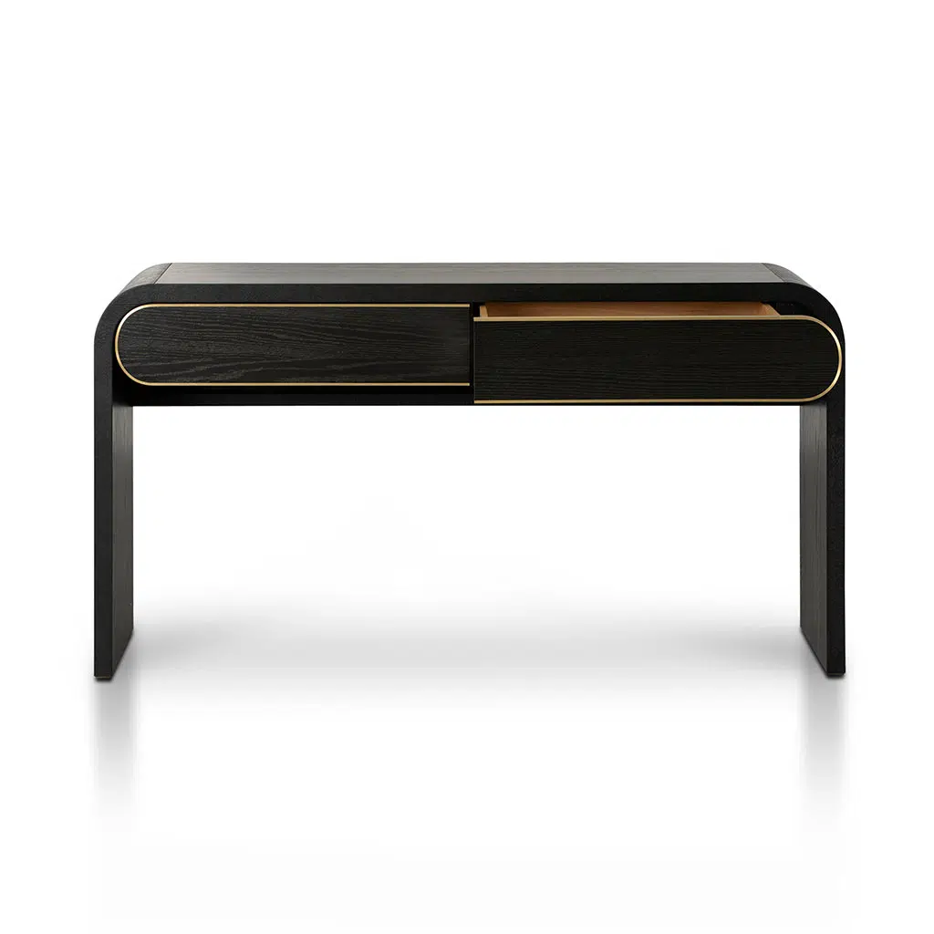 Ziven 1.5m Textured Espresso Black Console Table with Storage