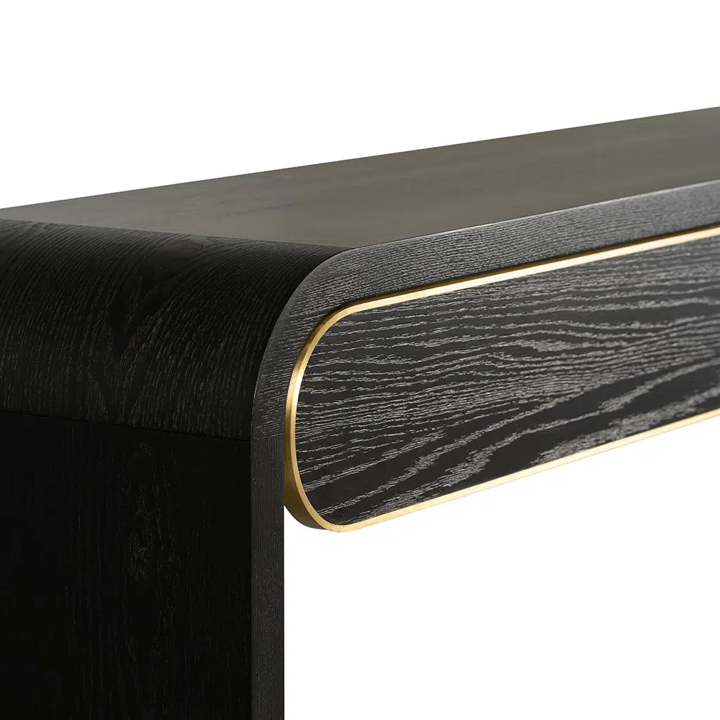 Ziven 1.5m Console Table Textured Espresso Black Modern Design