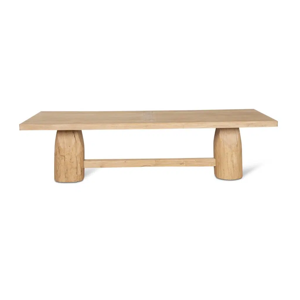 Dyls 2.2m Natural Elm Dining Table Solid Wood