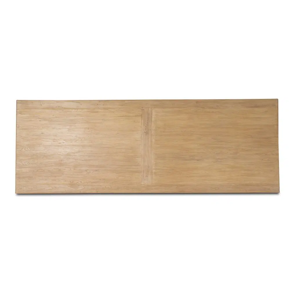 Dyls 2.2m Natural Elm Dining Table - Solid Wood Frame & Legs