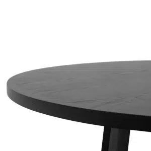 Liric 1.5m Round Dining Table Full Black Matte Finish