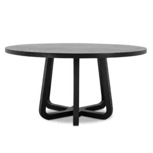 Liric 1.5m Round Black Dining Table