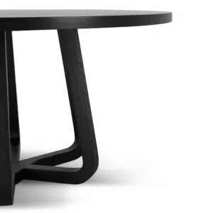 Liric 1.5m Black Round Dining Table Solid Wood Legs