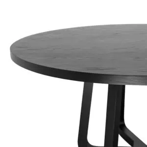 Liric 1.5m Round Dining Table – Full Black Art Design