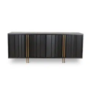 Ava 2m Buffet Unit - Textured Espresso Black Storage Cabinet