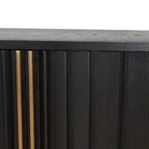 Ava 2m Buffet Unit in Textured Espresso Black with Bronze Accents