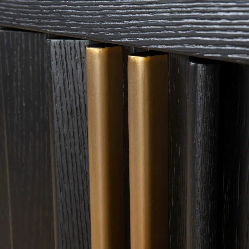 Ava 2m Buffet Unit - Textured Espresso Black Storage Cabinet