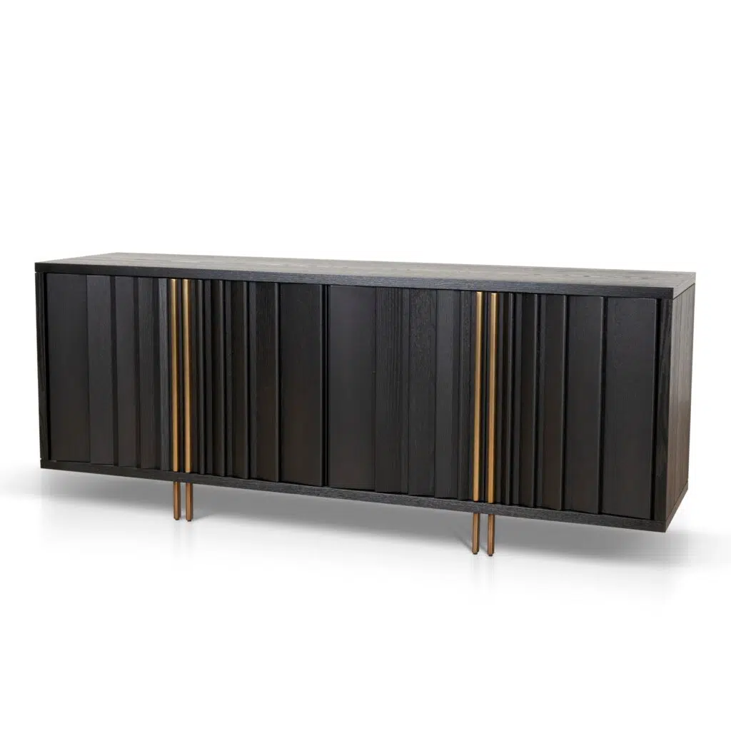Ava 2m Espresso Black Buffet Unit - Elegant Storage Furniture