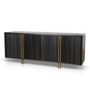 Ava 2m Espresso Black Buffet Unit - Elegant Storage Furniture