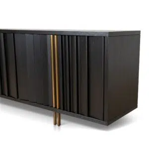 Ava 2m Buffet Unit - Textured Espresso Black Storage Cabinet