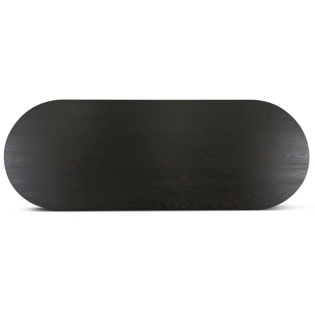 Orix 3m Pill Shape Dining Table Textured Espresso Black