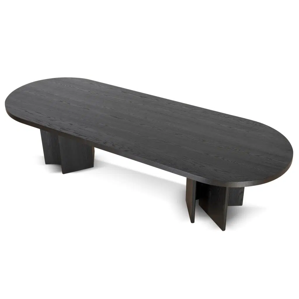 Orix 3m Pill Shape Espresso Black Dining Table Modern Design