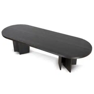 Orix 3m Pill Shape Espresso Black Dining Table Modern Design