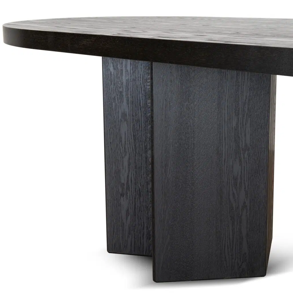 Orix 3m Pill Shape Dining Table - Textured Espresso Black