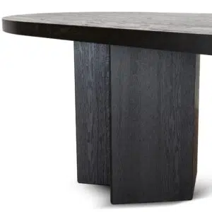 Orix 3m Pill Shape Dining Table - Textured Espresso Black