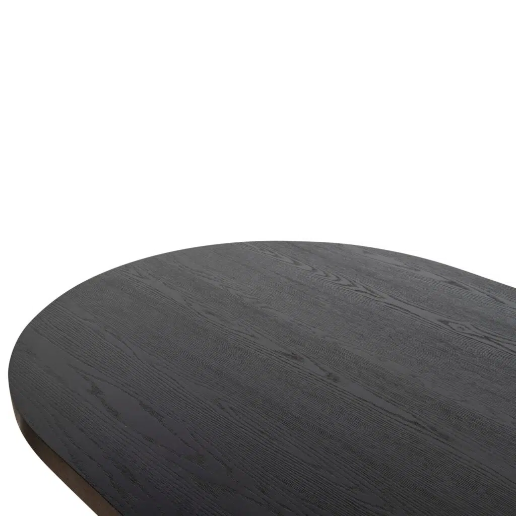 Orix 3m Pill Shape Dining Table - Textured Espresso Black
