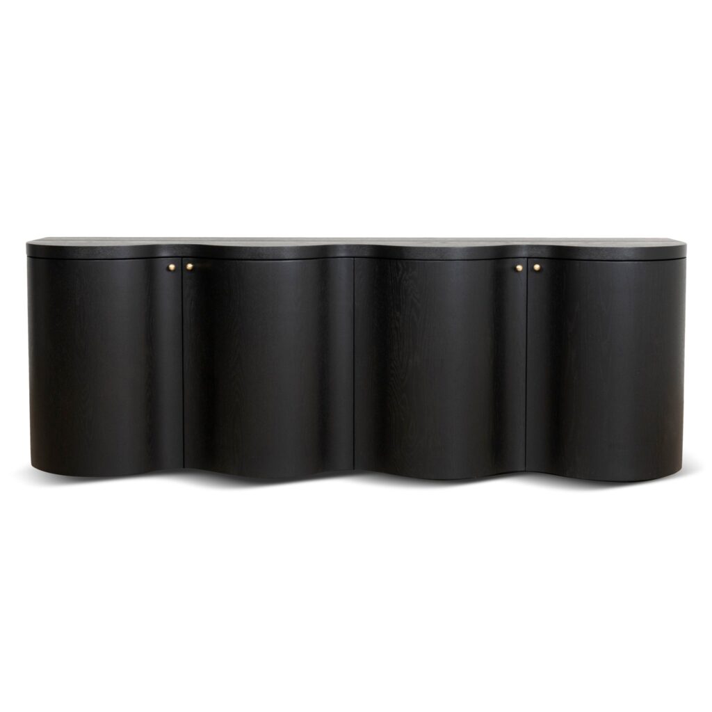 Avery 2.15m Buffet Unit Textured Espresso Black Spacious Storage