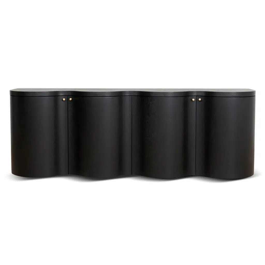 Avery 2.15m Buffet Unit Textured Espresso Black Spacious Storage