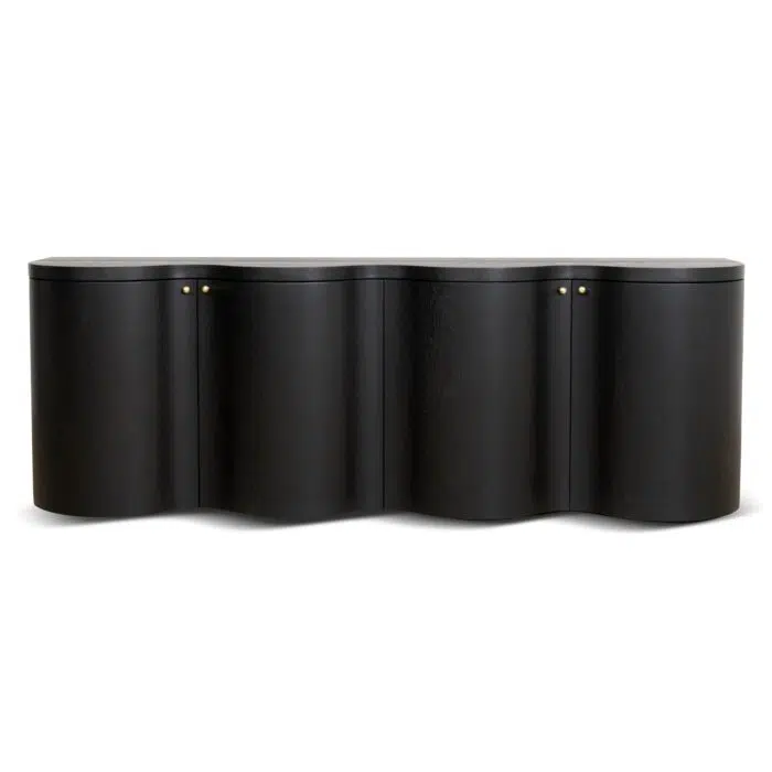 Avery 2.15m Buffet Unit Textured Espresso Black Spacious Storage