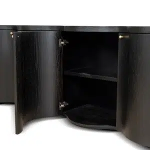 Avery 2.15m Textured Espresso Black Buffet Unit - Spacious Storage