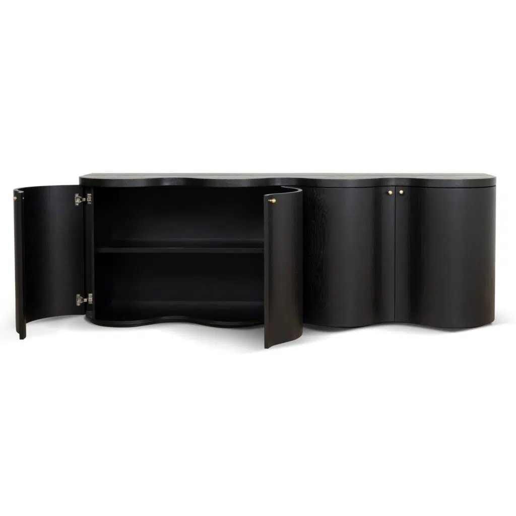 Avery 2.15m Buffet Unit Textured Espresso Black Durable Storage