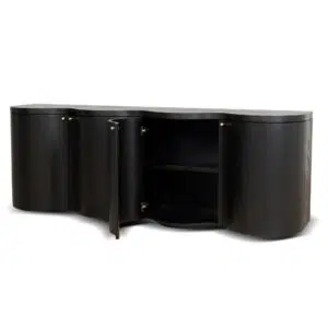 Avery 2.15m Buffet Unit - Textured Espresso Black Spacious Storage