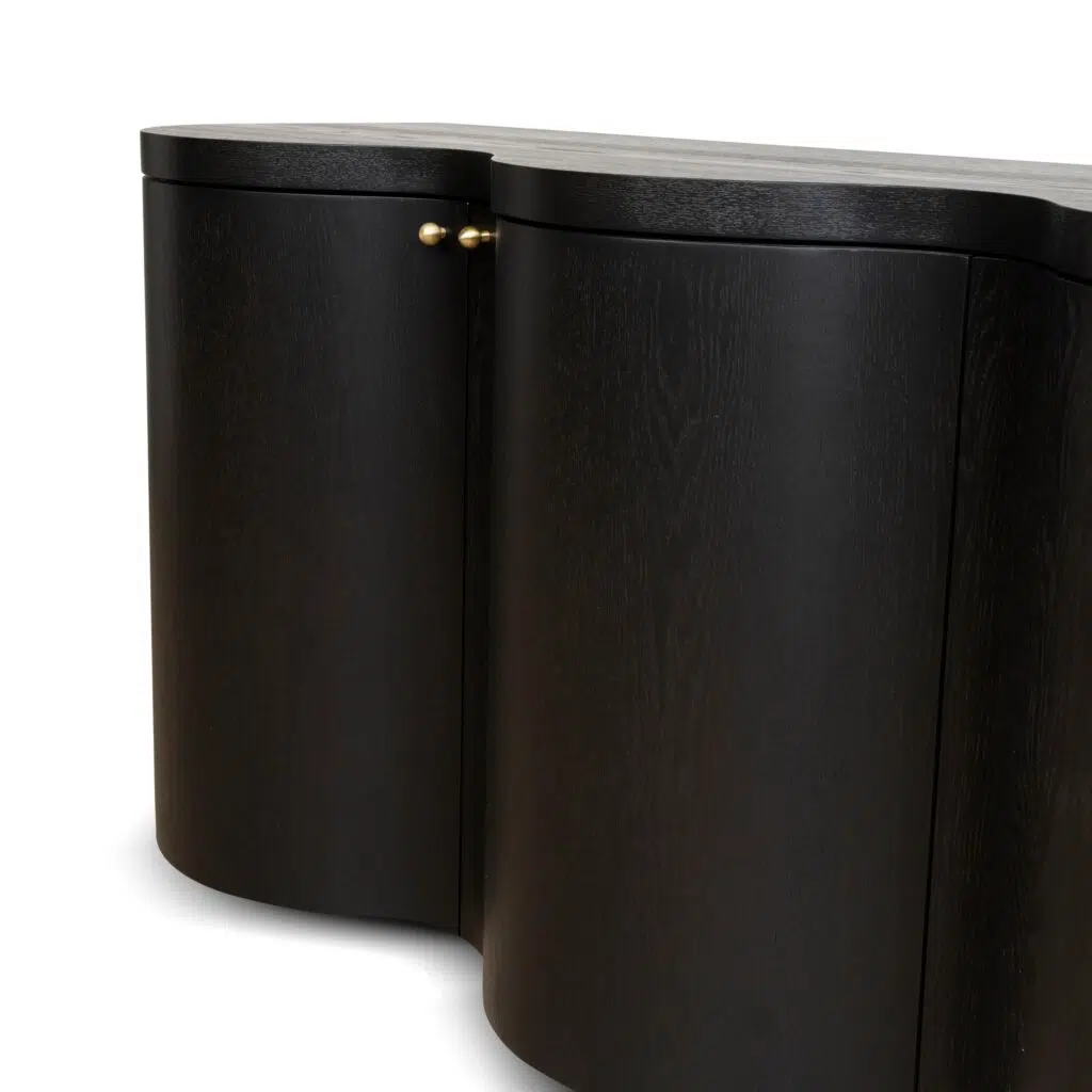 Avery 2.15m Buffet Unit Textured Espresso Black Spacious Storage