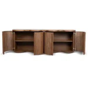 Alva 2.15m Light Walnut Buffet Unit with 4 Storage Cabinets